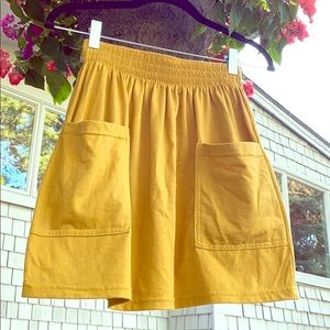 American Apparel Mustard Yellow High Waisted Skirt